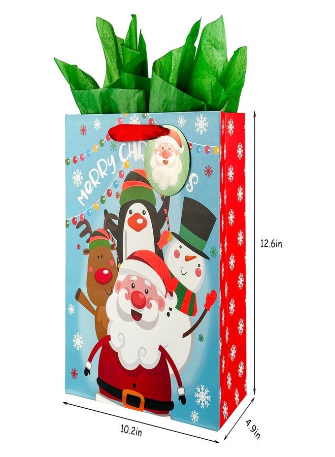 GITMIWS 12 Pack Christmas Gift Bags with Tissue Paper, 12.6'' Large Christmas Paper Gift Bag for Kids Gifts with Handles, Xmas Treat Tote Bags Party Favors Supplies - Image 3